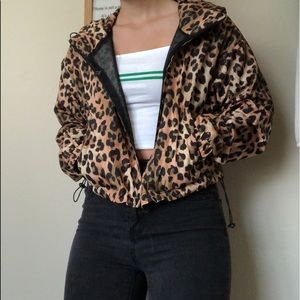 Leopard patterned Windbreaker